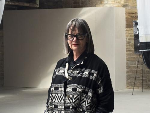 Photograph: Tim Smith | Alison Welsh with Layering Cultures at Saltaire Arts Trail 2024. 