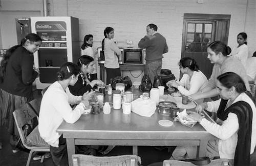Photograph: Bradford Museums | Lister's Mill Canteen in 1989 